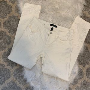 Lauren Ralph Lauren White Embossed Skinny Jeans